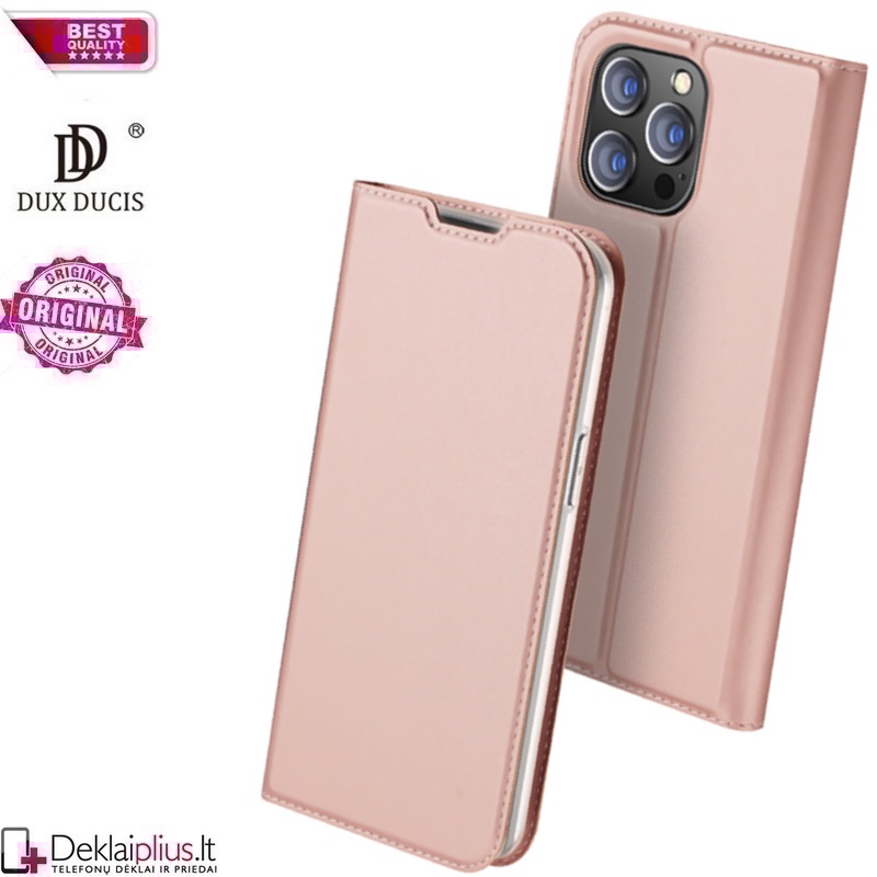 Dux Ducis dirbtinės odos atverčiamas dėklas - rausvas (telefonams Apple Iphone 14 Pro) Dux Ducis dirbtinės odos atverčiamas dėklas - rausvas (telefonams Apple Iphone 14 Pro)